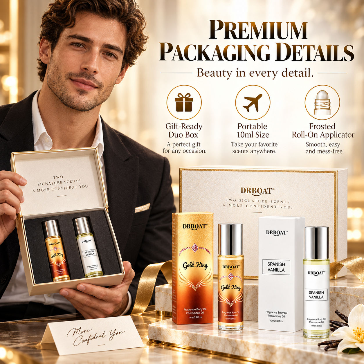 ชุดน้ำหอมโรลออนสำหรับผู้ชาย Du - Perfume Alcohol Fragrance บทวิจารณ์และราคา